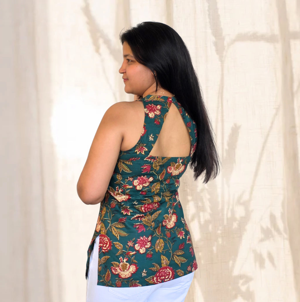 Gulaab Baagh Halter Kurti