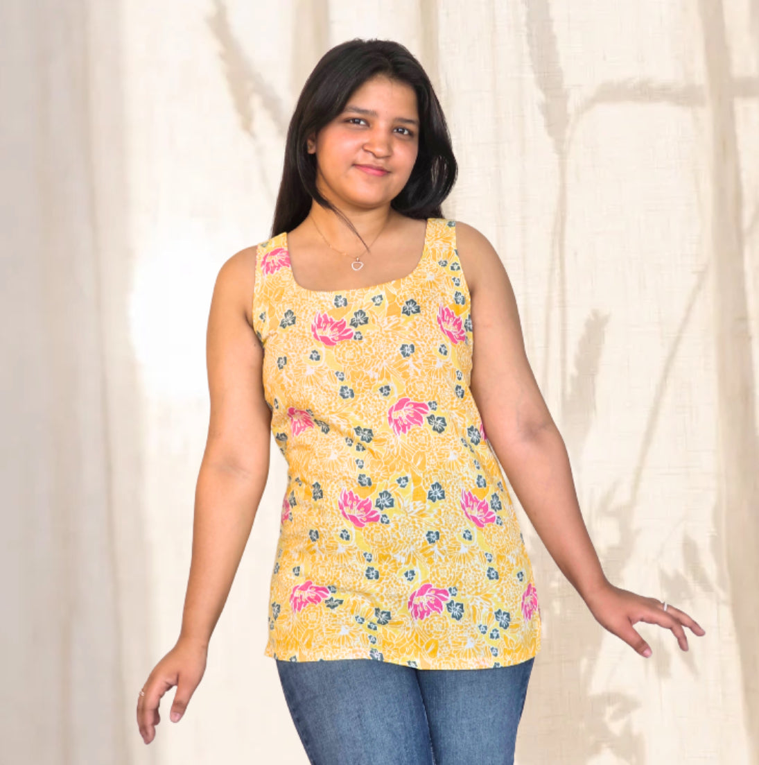 Surajmukhi – Summer Bloom Sleeveless Kurti