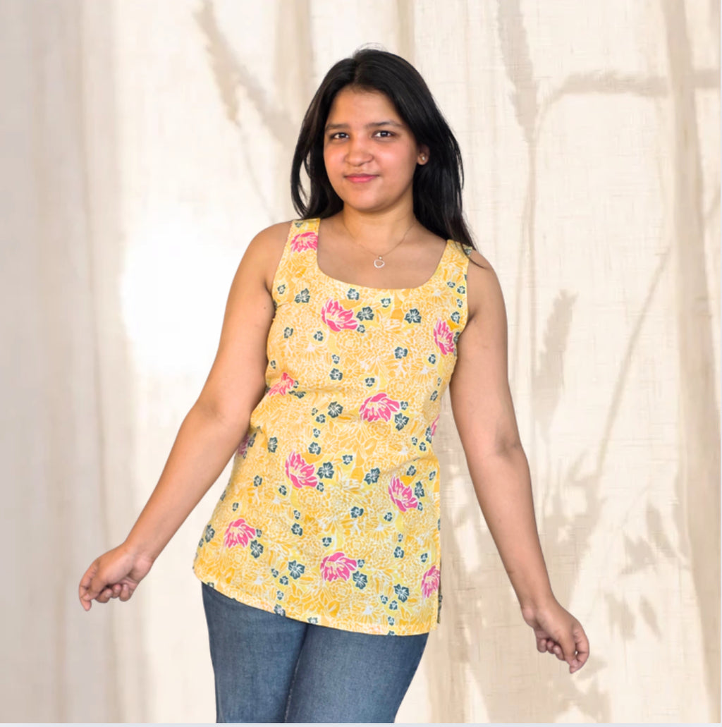 Surajmukhi – Summer Bloom Sleeveless Kurti