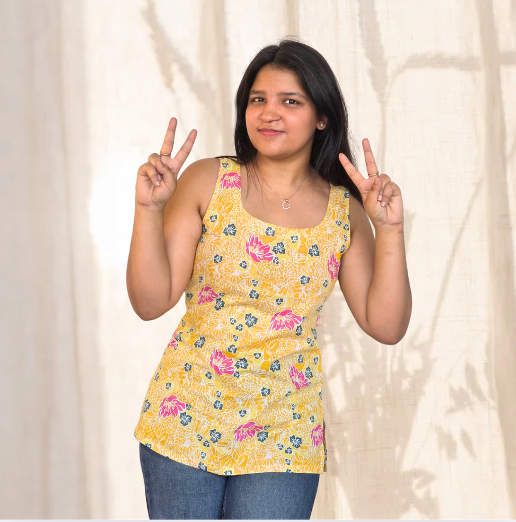 Surajmukhi – Summer Bloom Sleeveless Kurti